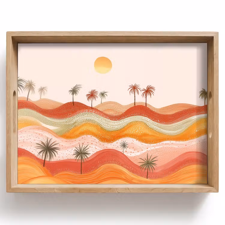 Tray - Abstract landscape - Palm trees - Colorful — 1