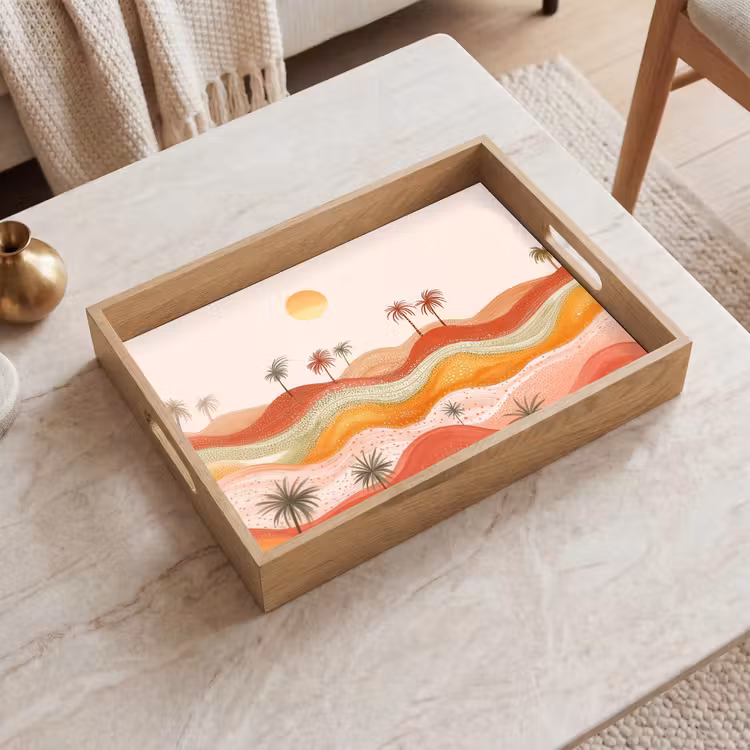 Tray - Abstract landscape - Palm trees - Colorful — 2