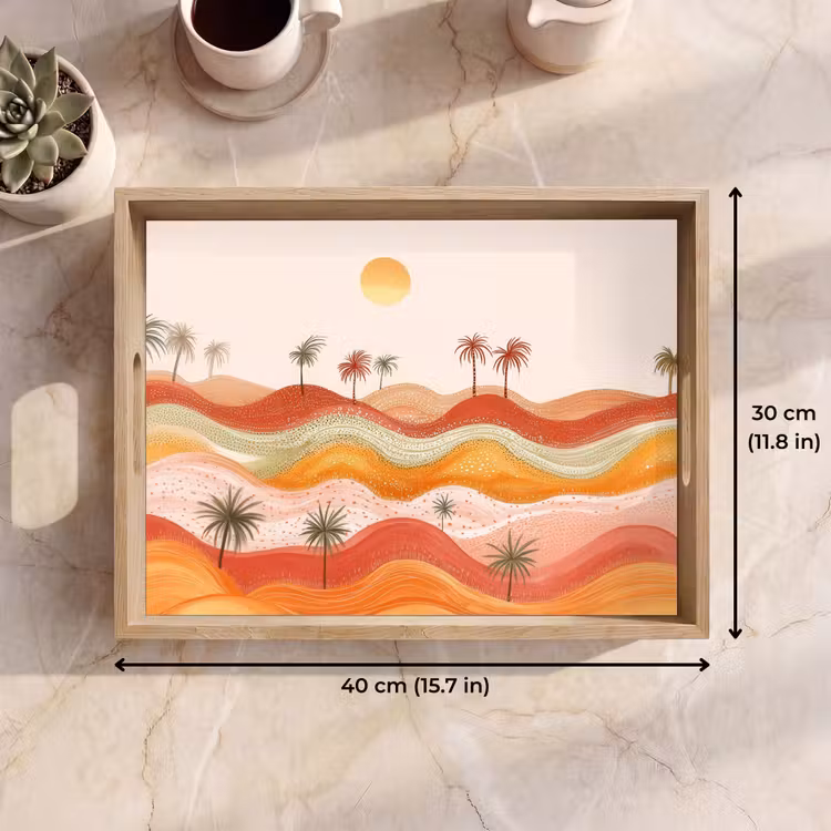 Tray - Abstract landscape - Palm trees - Colorful — 7