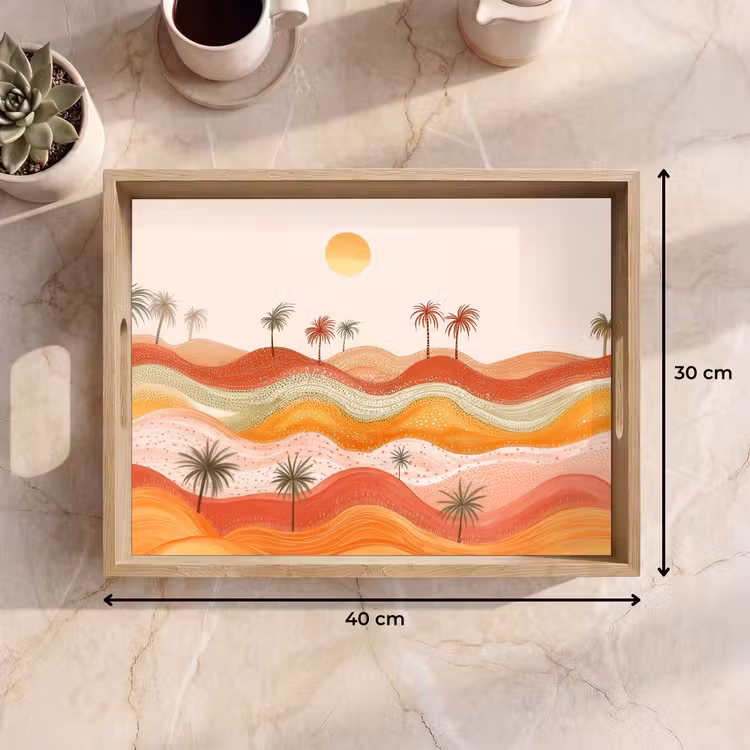 Tray - Abstract landscape - Palm trees - Colorful — 8