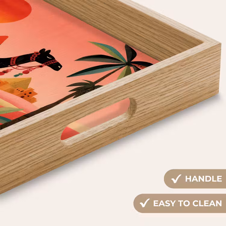 Tray - Camel - Colored carpet - Dunes - Red sun — 9