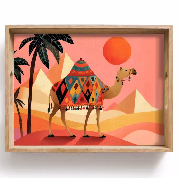 Tray - Camel - Pyramids - Red sun — 1