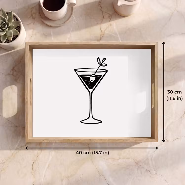 Tray - Cocktail - Glass - Olive - Minimalist — 7