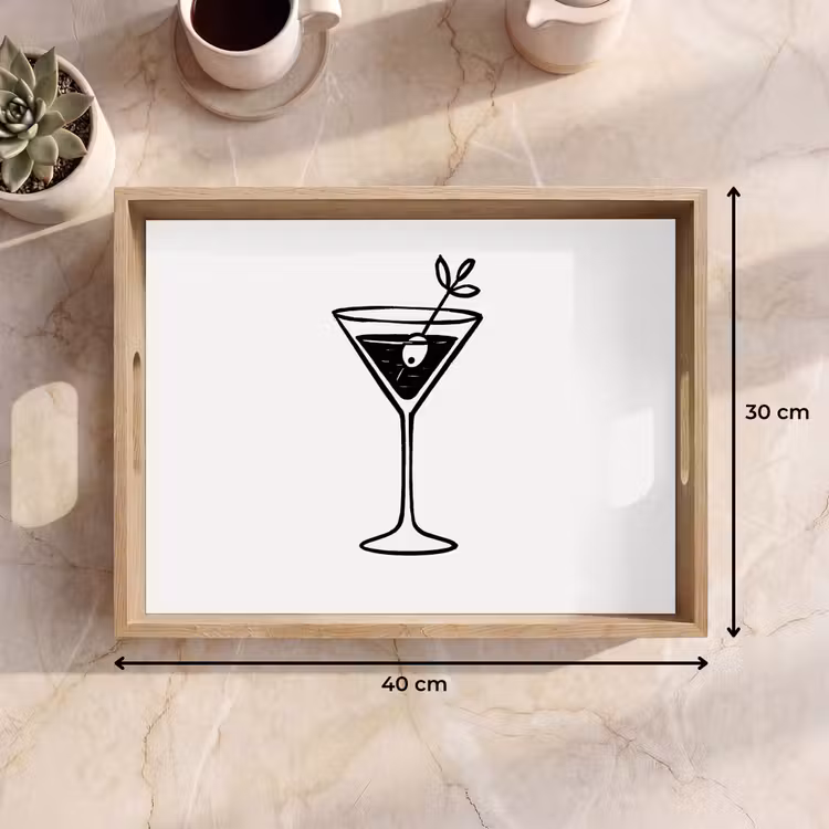 Tray - Cocktail - Glass - Olive - Minimalist — 8