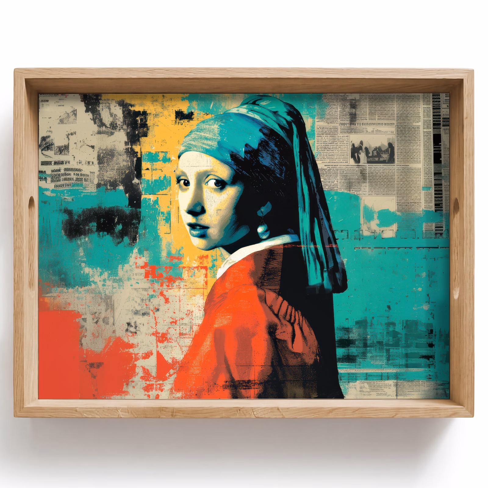 Tray - Classic - Pearl earring - Street art style - Colorful — 1
