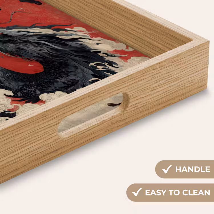 Tray - Black dragon - Smoke clouds - Red — 9