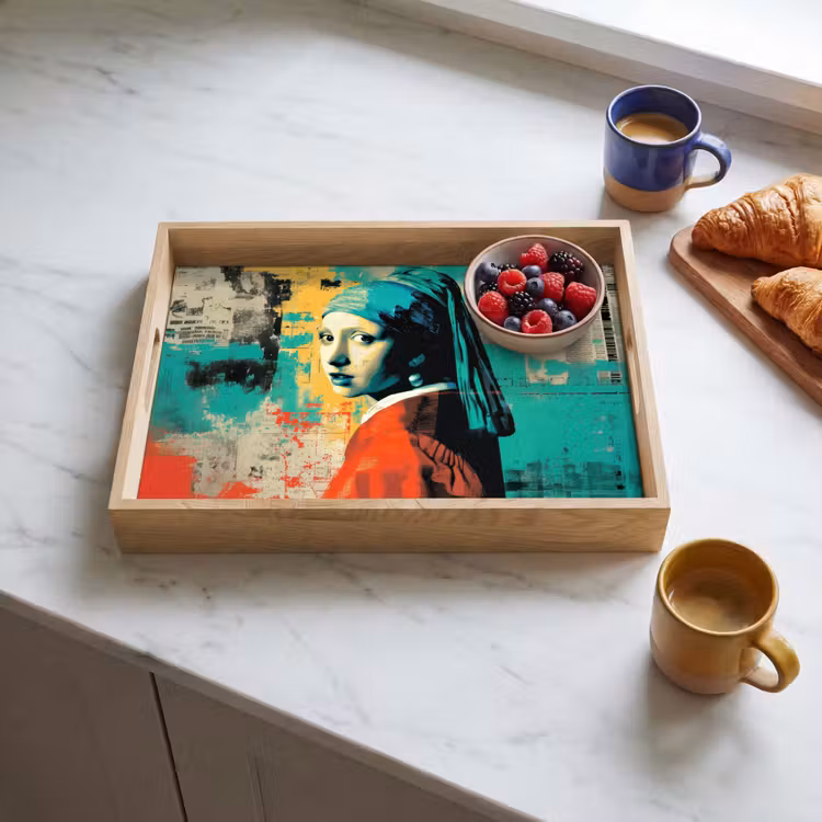 Tray - Classic - Pearl earring - Street art style - Colorful — 3