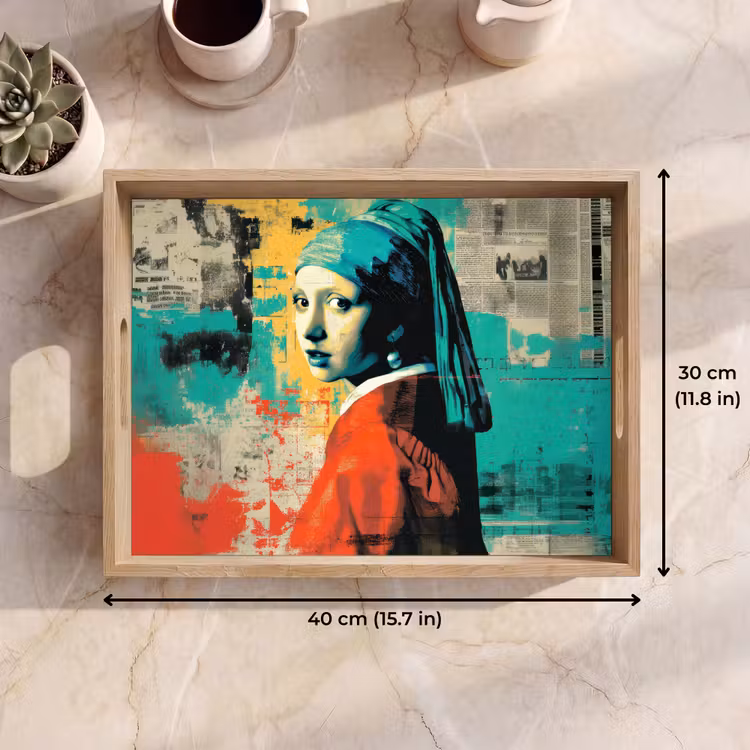 Tray - Classic - Pearl earring - Street art style - Colorful — 7