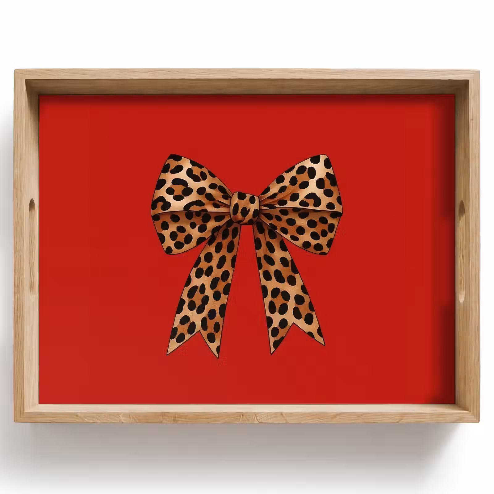 Tray - Bow - Ornate - Panther - Red — 1