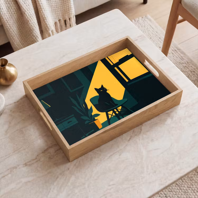 Tray - Black cat - Mysterious - Yellow ray — 2