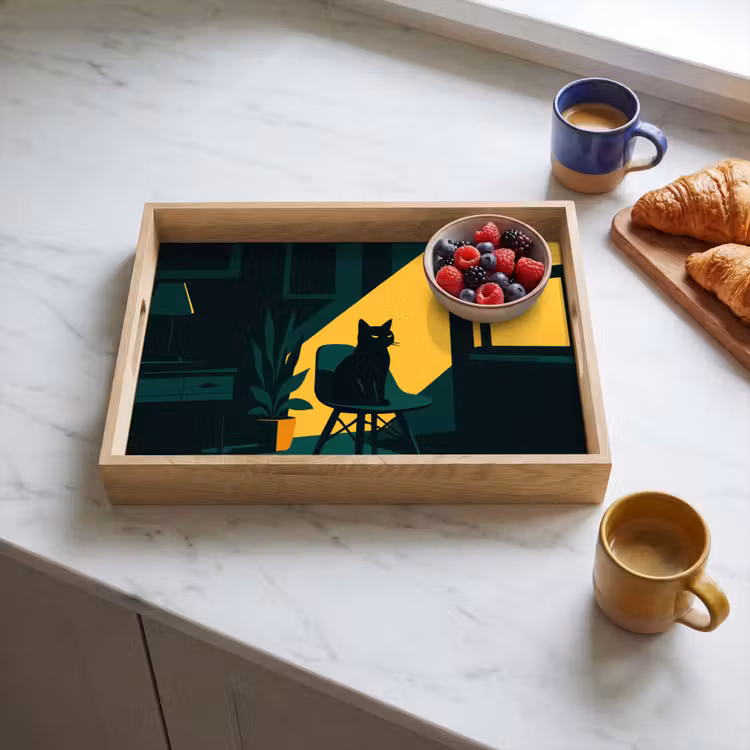 Tray - Black cat - Mysterious - Yellow ray — 3