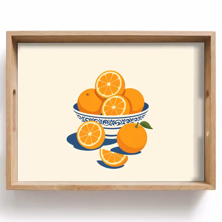 Tray - Bowl - Minimalist - Orange - Oranges — 1