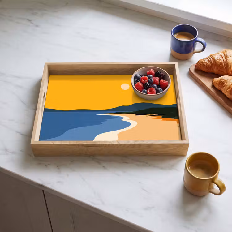 Tray - Coastline - Orange sky - Vegetation — 3
