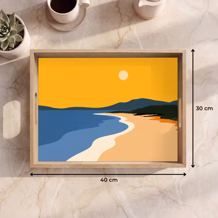 Tray - Coastline - Orange sky - Vegetation — 8