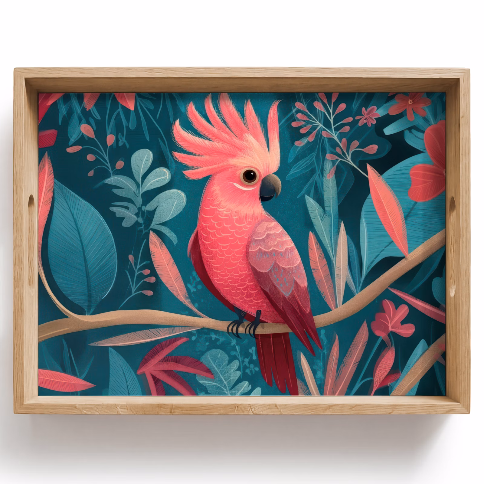 Tray - Cockatoo - Tropical leaves - Branch — 1