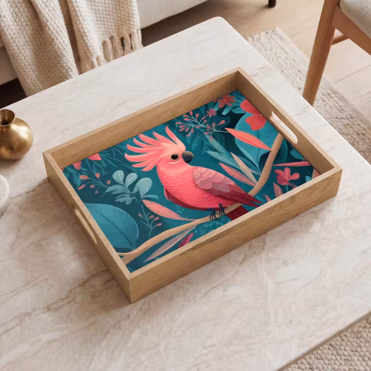 Tray - Cockatoo - Tropical leaves - Branch — 2