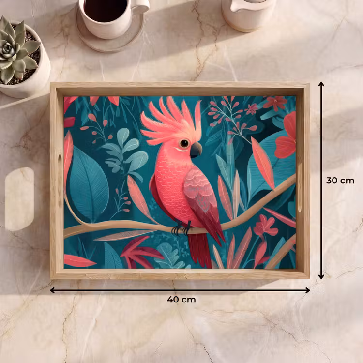 Tray - Cockatoo - Tropical leaves - Branch — 8