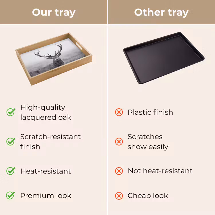 Tray - Deer - Foggy - Black - White — 10