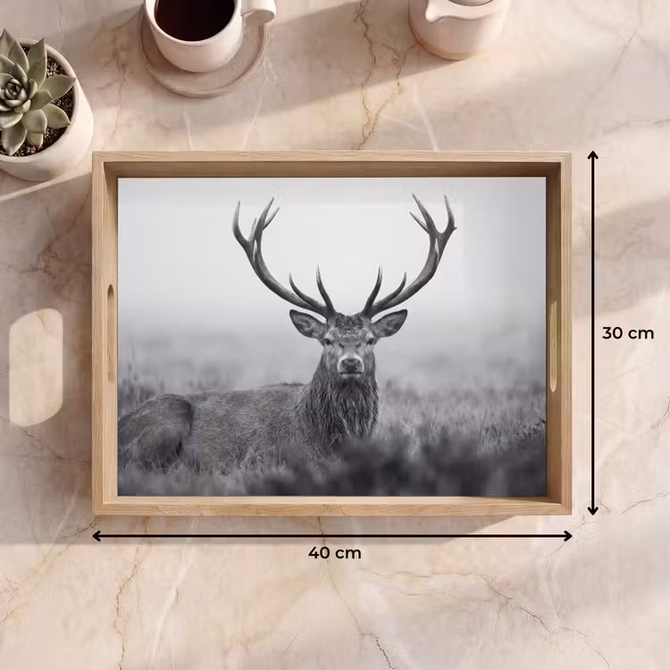 Tray - Deer - Foggy - Black - White — 8