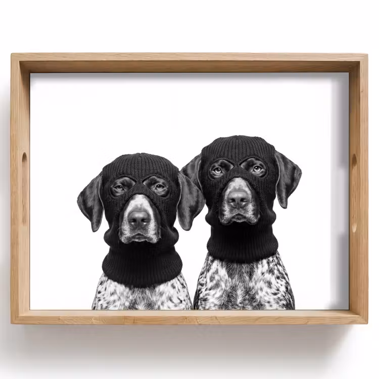Tray - Dogs - balaclava - Black - white — 1