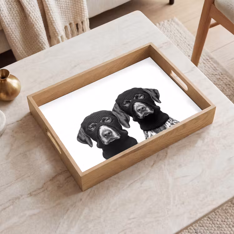 Tray - Dogs - balaclava - Black - white — 2