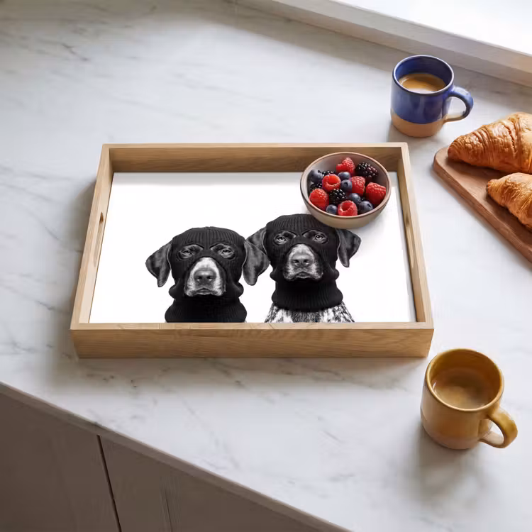 Tray - Dogs - balaclava - Black - white — 3