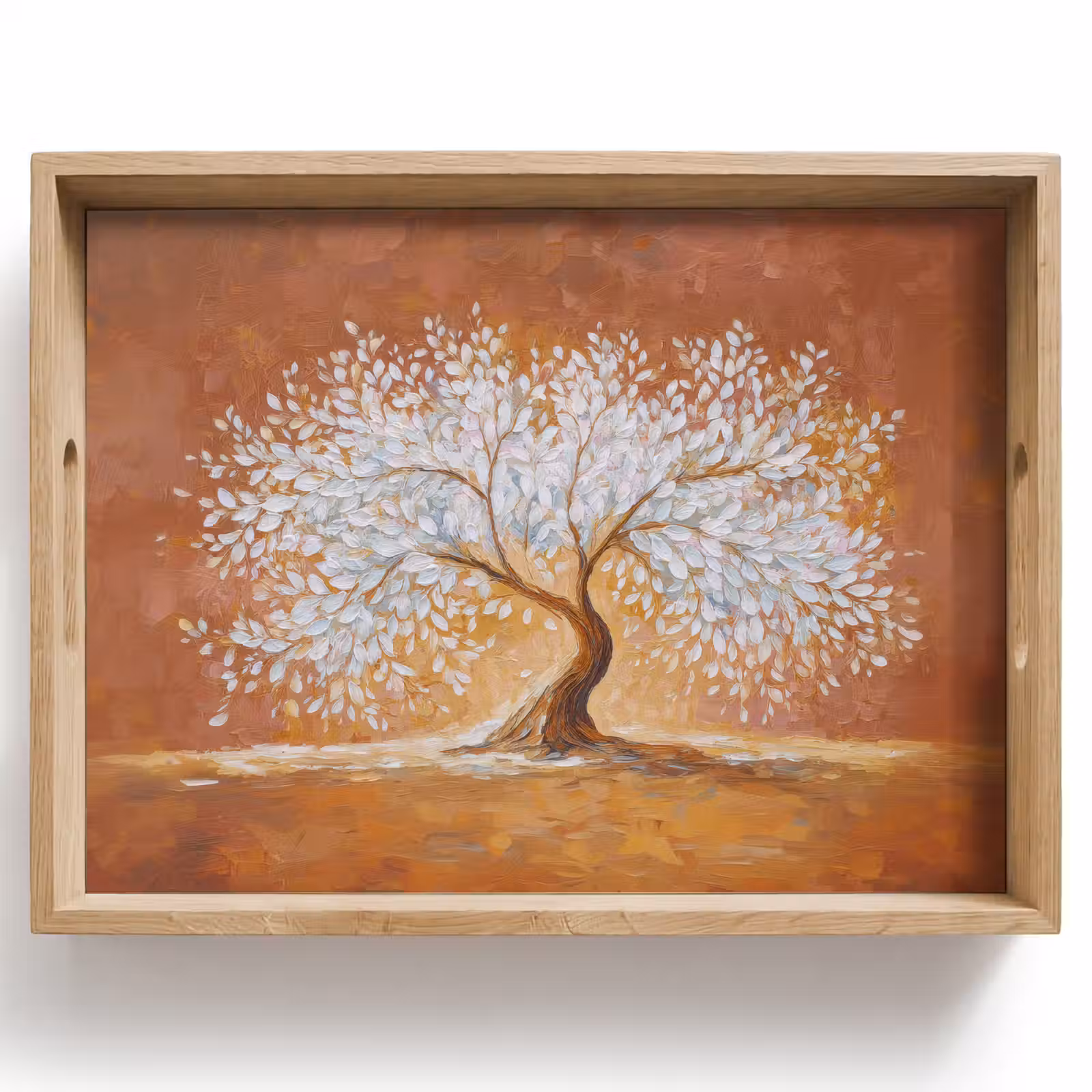 Tray - Abstract - Tree - White - Leaves — 1