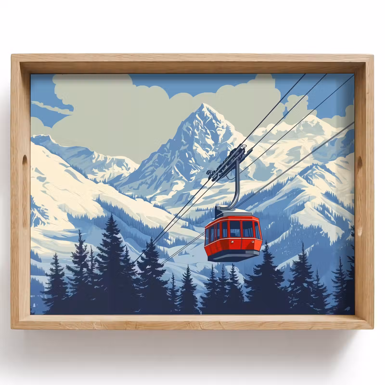 Tray - Cable car - Snow - Mountain scenery — 1