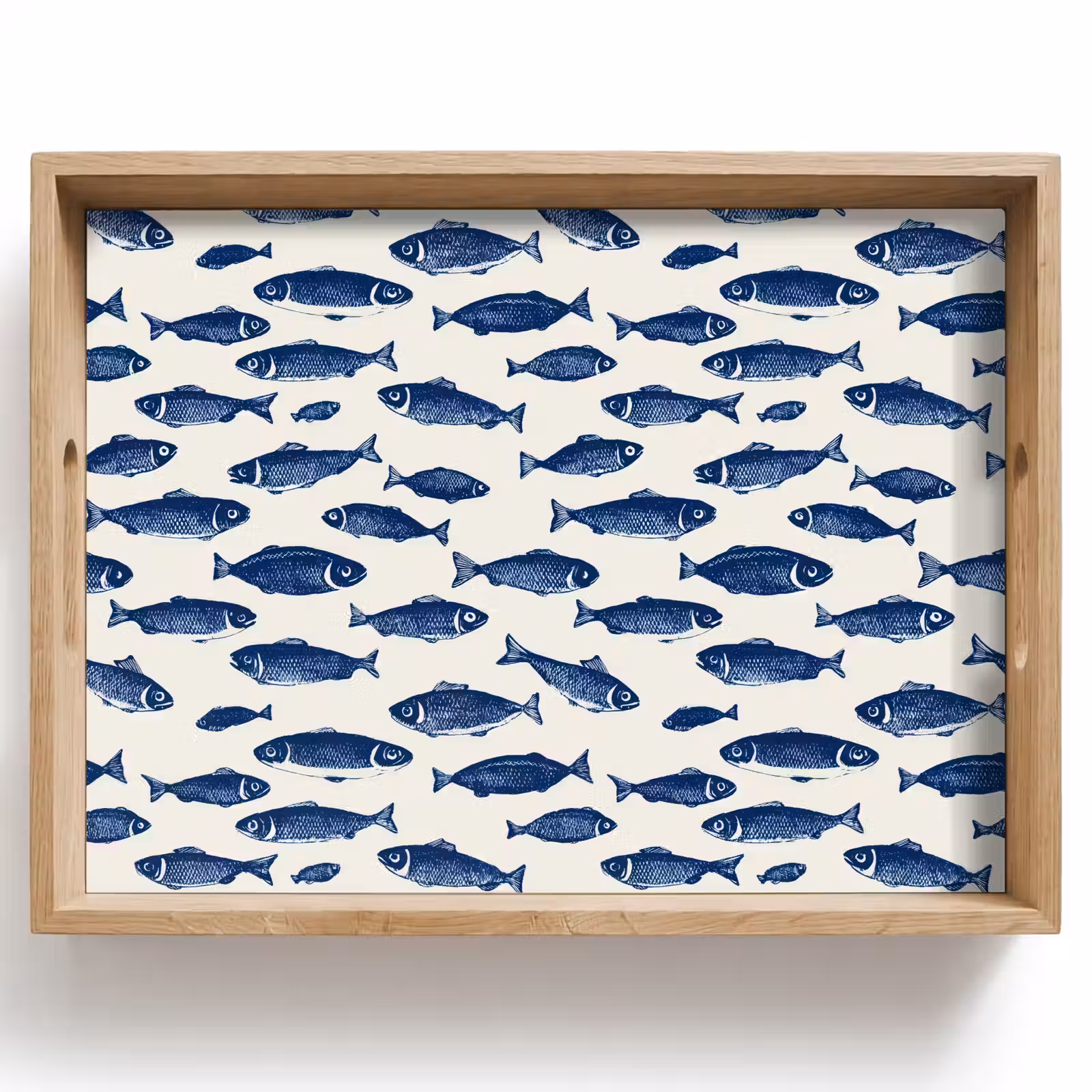 Tray - Fish - Pattern - Blue - White — 1