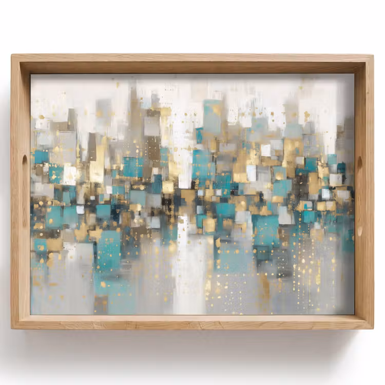 Tray - Abstract - Blocks - Gold - Skyline — 1