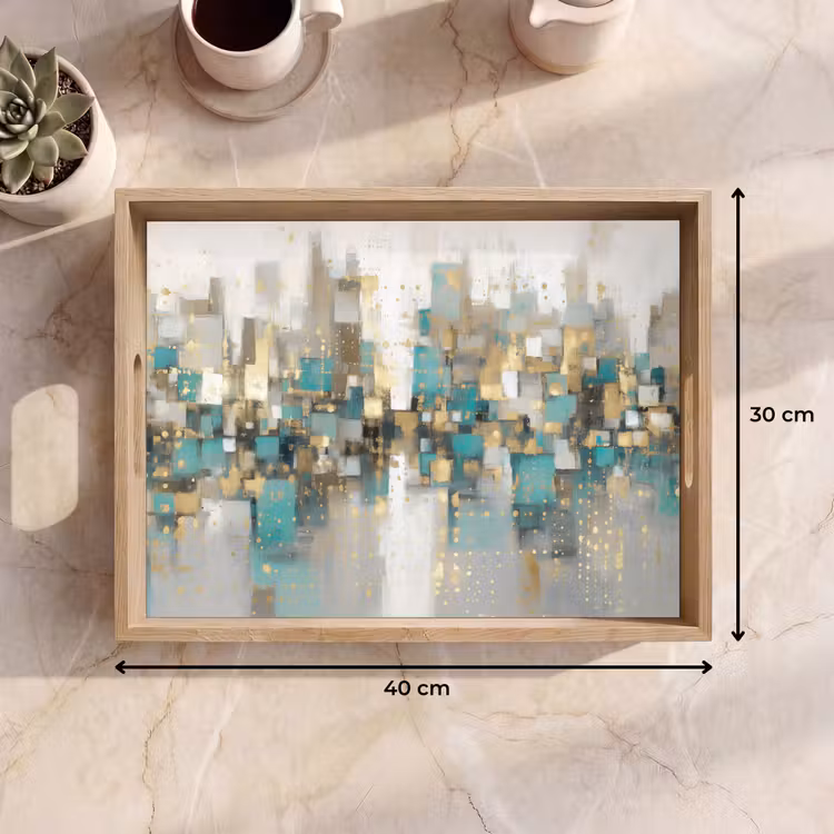 Tray - Abstract - Blocks - Gold - Skyline — 8
