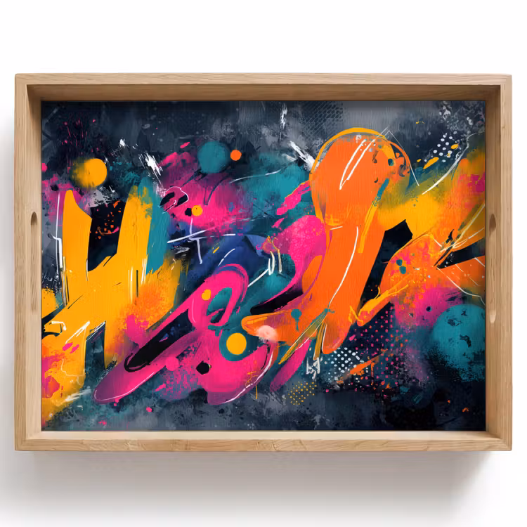 Tray - Abstract - Graffiti - Colorful - Splashes of paint — 1