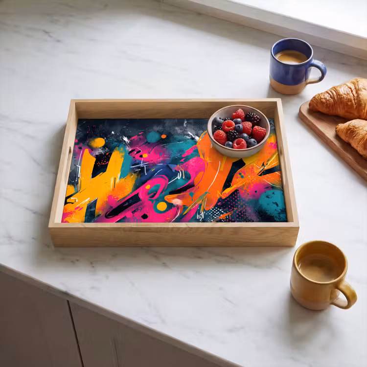 Tray - Abstract - Graffiti - Colorful - Splashes of paint — 3