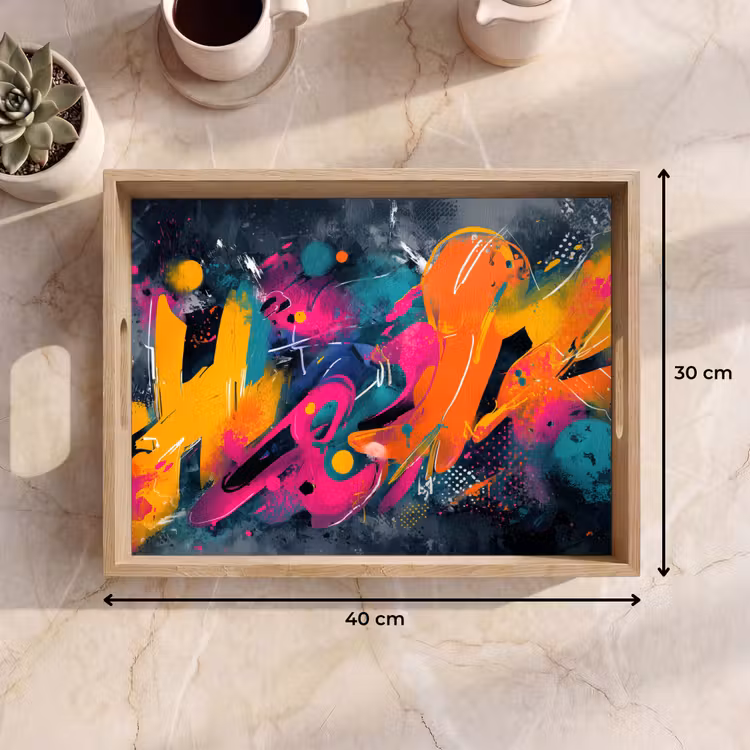 Tray - Abstract - Graffiti - Colorful - Splashes of paint — 8