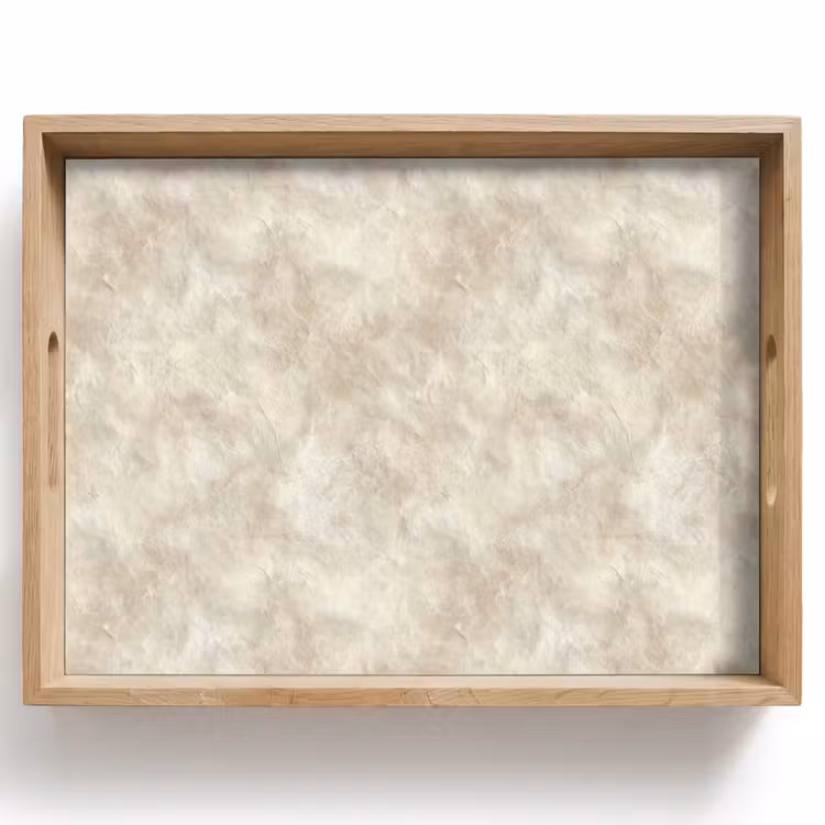 Tray - Beige - Embossed texture - Natural stone — 1