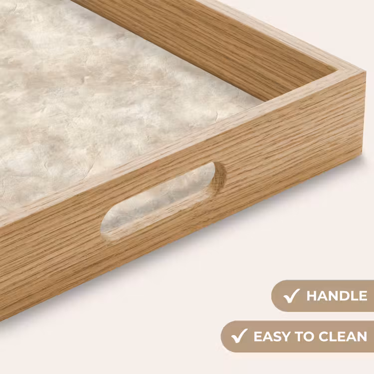 Tray - Beige - Embossed texture - Natural stone — 9
