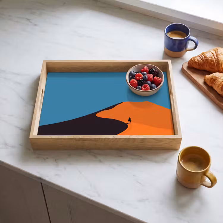Tray - Bright orange dunes - Shadow - Empty sky — 3