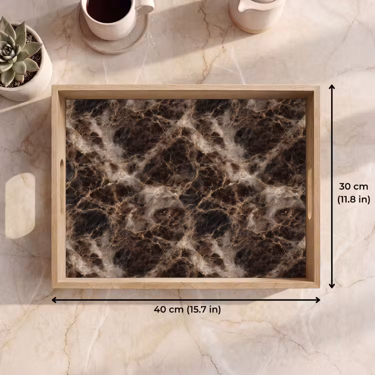 Tray - Brown - Gold - Marble — 7