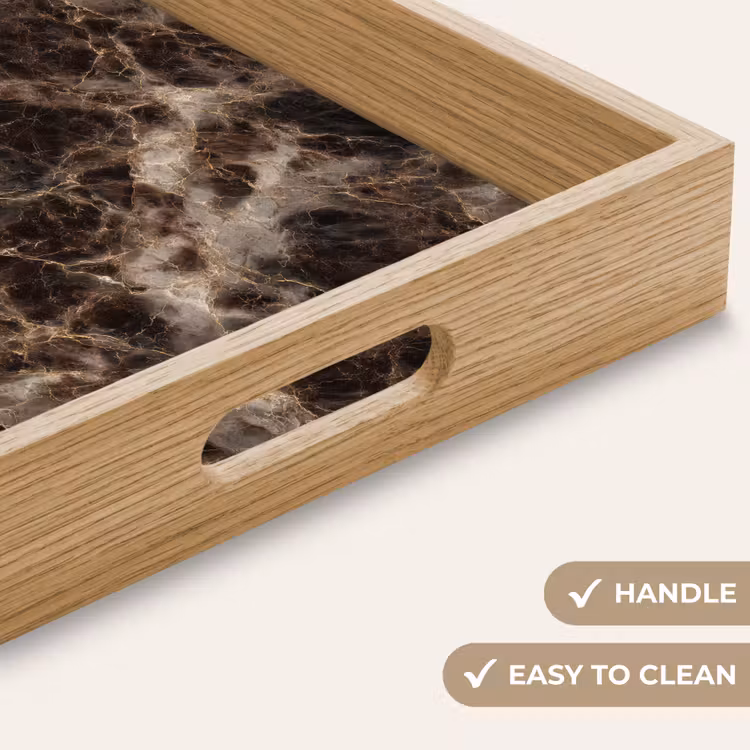 Tray - Brown - Gold - Marble — 9