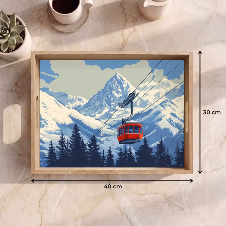 Tray - Cable car - Snow - Mountain scenery — 8