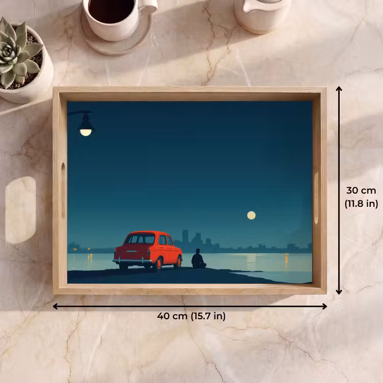 Tray - Car - Full moon - Looking out over water — 7