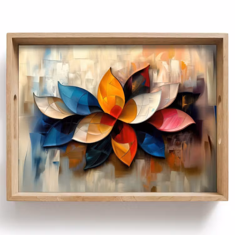 Tray - Flower - Abstract - Colorful - Leaves — 1