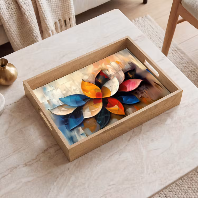Tray - Flower - Abstract - Colorful - Leaves — 2