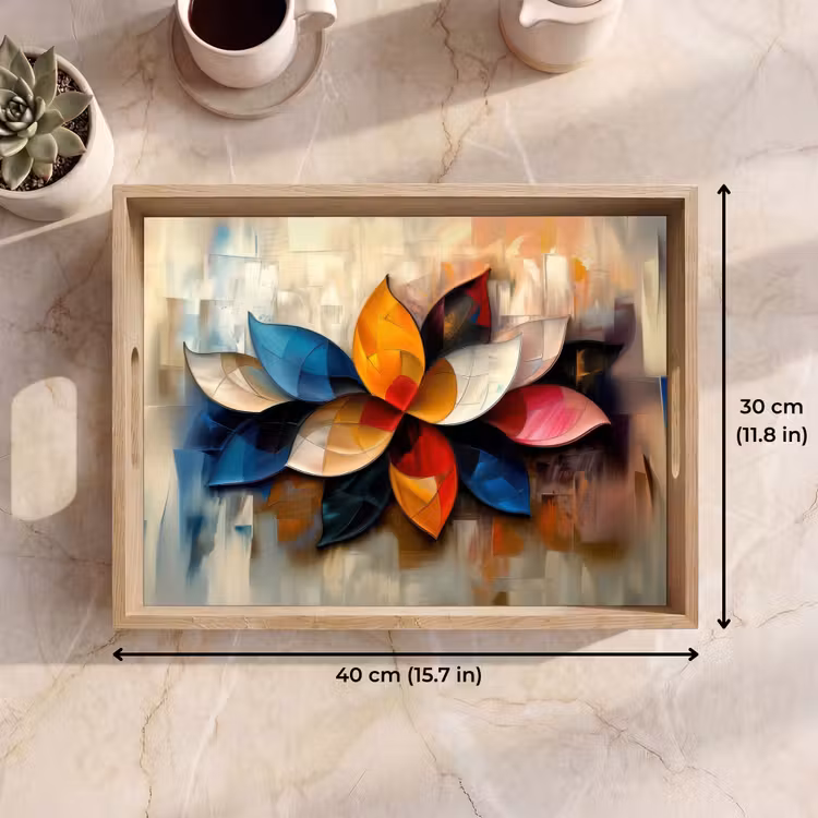 Tray - Flower - Abstract - Colorful - Leaves — 7