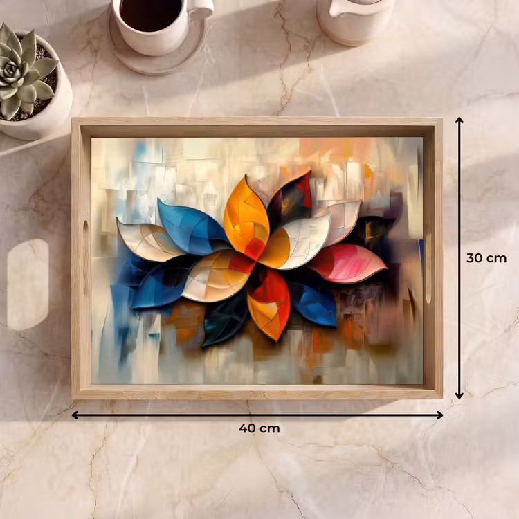 Tray - Flower - Abstract - Colorful - Leaves — 8