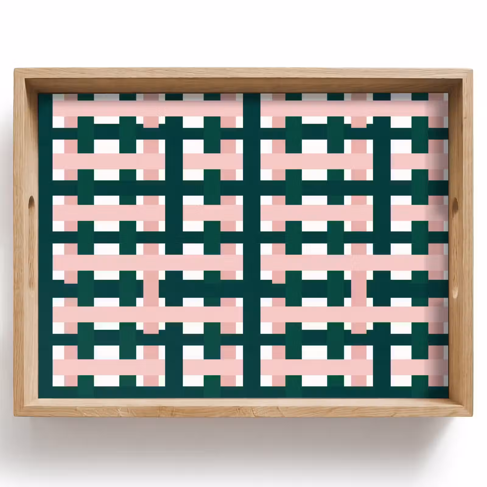 Tray - Braid pattern - Green - Pink - Graphic — 1