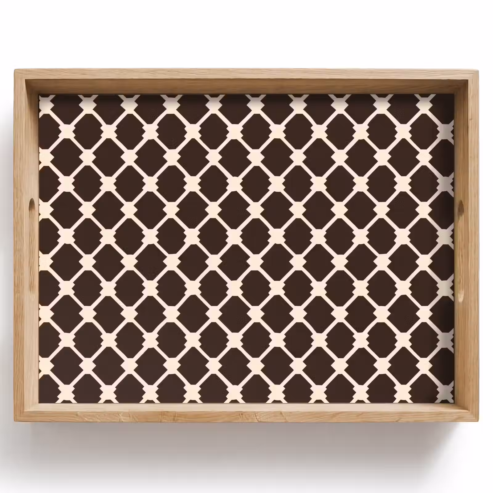 Tray - Brown - Checkered pattern - Geometric — 1