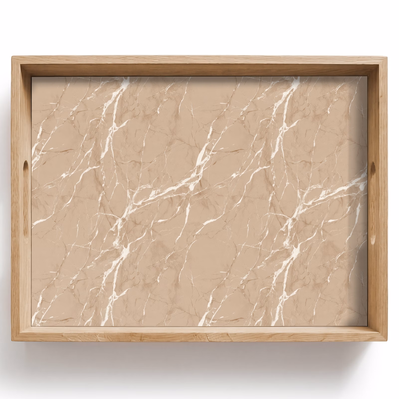 Tray - Beige - Marble - Organic - White — 1