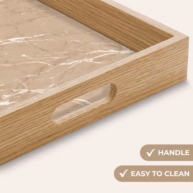 Tray - Beige - Marble - Organic - White — 9