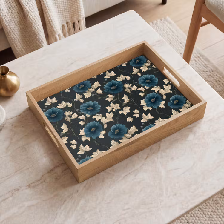 Tray - Botanical - Flowers - Blue — 2